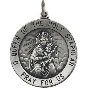 Sterling Silver 25 mm Scapular Medal