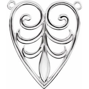 Sterling Silver Filigree Heart Necklace Center