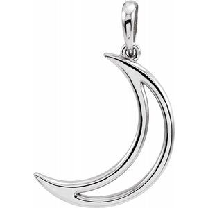 Continuum Sterling Silver 25.7x4.7 mm Crescent Moon Pendant