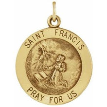 Load image into Gallery viewer, 14K Yellow 12 mm Round St. Francis of Assisi Medal
