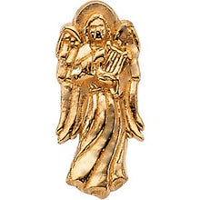 Load image into Gallery viewer, 14K Yellow 14x6 mm Angel with Harp Lapel Pin
