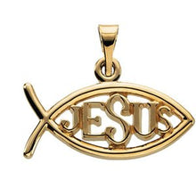 Load image into Gallery viewer, 10K Yellow 18x11 mm Jesus Ichthus (Fish) Pendant
