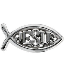 Load image into Gallery viewer, Sterling Silver 18x8 mm Ichthus (Fish) Jesus Lapel Pin
