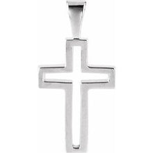 Load image into Gallery viewer, Sterling Silver 13.5x9.5 mm Cross Pendant
