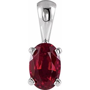 Oval 4-Prong Solitaire Pendant 