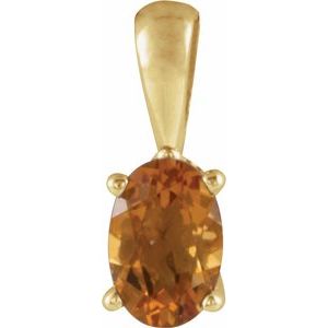 14K Yellow Citrine Pendant