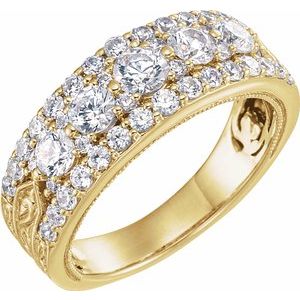 14K Yellow 1 1/2 CTW Diamond Anniversary Band