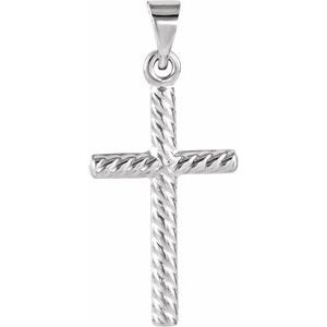 14K White 17.5x11 mm Cross Pendant