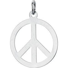 Load image into Gallery viewer, Sterling Silver Circle Peace Sign Pendant
