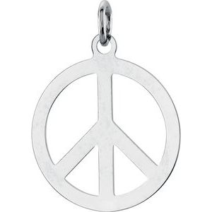 Sterling Silver Circle Peace Sign Pendant