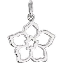 Load image into Gallery viewer, Sterling Silver 17.3x16.59 mm Forget Me Not Charm
