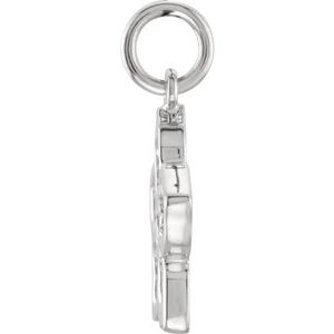 Sterling Silver 17.3x16.59 mm Forget Me Not Charm