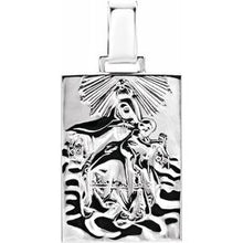 Load image into Gallery viewer, Sterling Silver 19.4x14 mm Our Lady of Mount Carmel Medal
