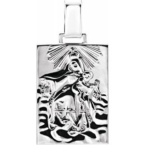 Sterling Silver 19.4x14 mm Our Lady of Mount Carmel Medal