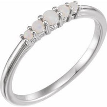 Load image into Gallery viewer, Sterling Silver Opal Graduated Five-Stone Ring
