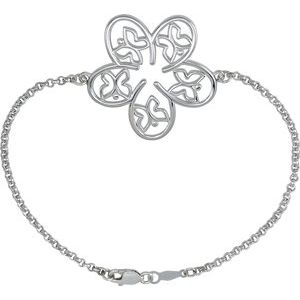 Sterling Silver Flower & Butterfly 7 1/2
