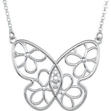 Load image into Gallery viewer, Sterling Silver Butterfly &amp; Floral-Inspired 15.5&quot; Necklace
