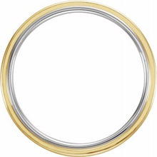 Load image into Gallery viewer, Platinum &amp; 18K Yellow &amp; Platinum 7 mm Grooved Band with Bead Blast Finish Size 13
