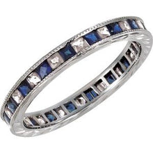 Load image into Gallery viewer, 14K White Blue Sapphire &amp; 1/2 CTW Diamond Eternity Band
