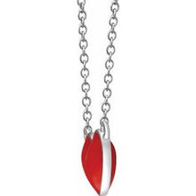 Load image into Gallery viewer, Red Enamel Heart Necklace  

