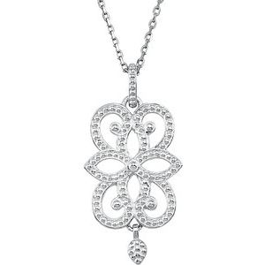 Sterling Silver Floral-Inspired 18