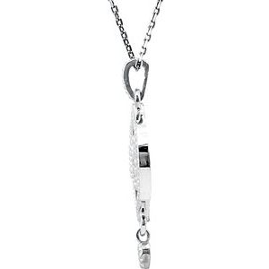 Sterling Silver Granulated Design 18" Necklace