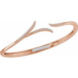 Accented Freeform Hinged Cuff Bracelet