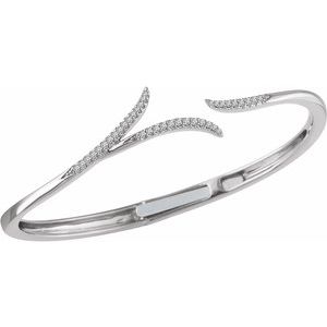 Accented Freeform Hinged Cuff Bracelet