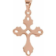 Load image into Gallery viewer, 14K Rose 19.5x15 mm Design Cross Pendant
