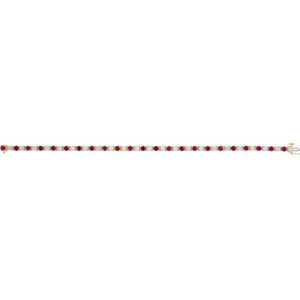 14K Yellow Ruby & 2 1/3 CTW Diamond Line 7" Bracelet