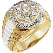 Load image into Gallery viewer, 14K Yellow/White 1 3/8 CTW Diamond Cluster Ring
