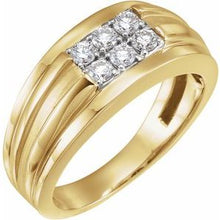 Load image into Gallery viewer, 14K Yellow/White 1/2 CTW Diamond Illusion Ring
