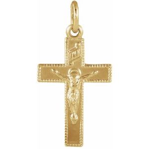 14K Yellow 14x9 mm Child's Crucifix Pendant