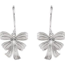 Load image into Gallery viewer, Sterling Silver Vintage-Style Bow Design Earrings
