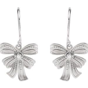 Sterling Silver Vintage-Style Bow Design Earrings