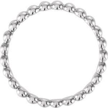 Load image into Gallery viewer, Sterling Silver 2.5 mm Beaded Stackable Ring Size 6
