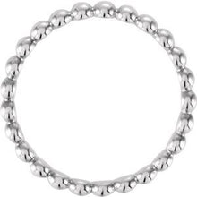 Charger l&#39;image dans la galerie, Sterling Silver 2.5 mm Beaded Stackable Ring Size 8
