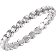 Load image into Gallery viewer, Sterling Silver 2.5 mm Beaded Stackable Ring Size 6
