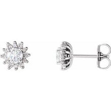 Load image into Gallery viewer, Sterling Silver 1/2 CTW Diamond Halo-Style Earrings
