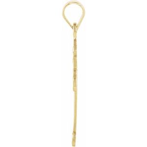 14K Yellow 18.5x12.5 mm Cross Pendant