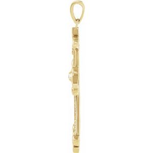 14K Yellow 5/8 CTW Diamond Cross Pendant