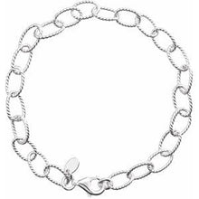 Load image into Gallery viewer, Sterling Silver 6 mm Knurled Cable 7&quot; Bracelet
