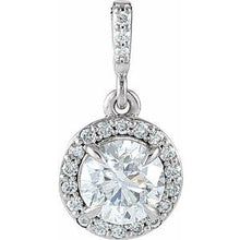 Load image into Gallery viewer, 14K Rose 1/2 CTW Diamond Halo-Style Pendant
