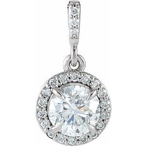 14K Rose 1/2 CTW Diamond Halo-Style Pendant