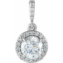 Load image into Gallery viewer, 14K Rose 9/10 CTW Diamond Halo-Style Pendant
