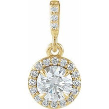 Load image into Gallery viewer, 14K Yellow 1/2 CTW Diamond Halo-Style Pendant
