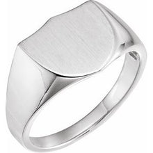 Charger l'image dans la galerie, Sterling Silver 14 mm Shield Signet Ring

