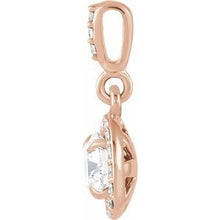 Load image into Gallery viewer, 14K Rose 1/2 CTW Diamond Halo-Style Pendant

