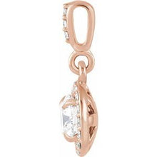 Load image into Gallery viewer, 14K Rose 9/10 CTW Diamond Halo-Style Pendant
