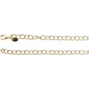 24K Yellow Vermeil 4.45 mm Knurled Cable 16" Chain
